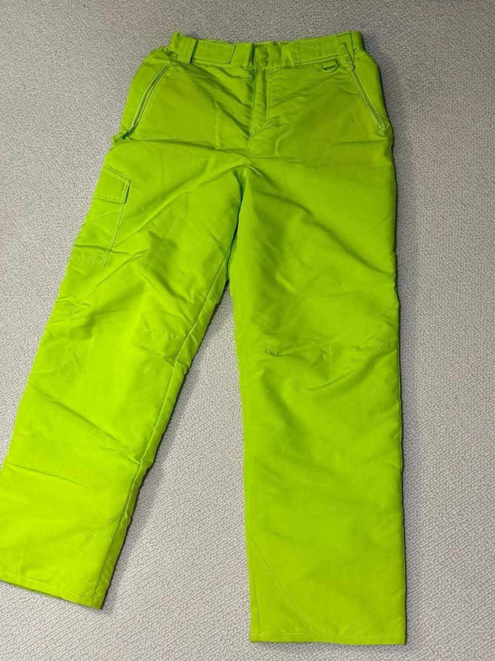 Neon Green Insulated Cargo Ski Snowboard Pants